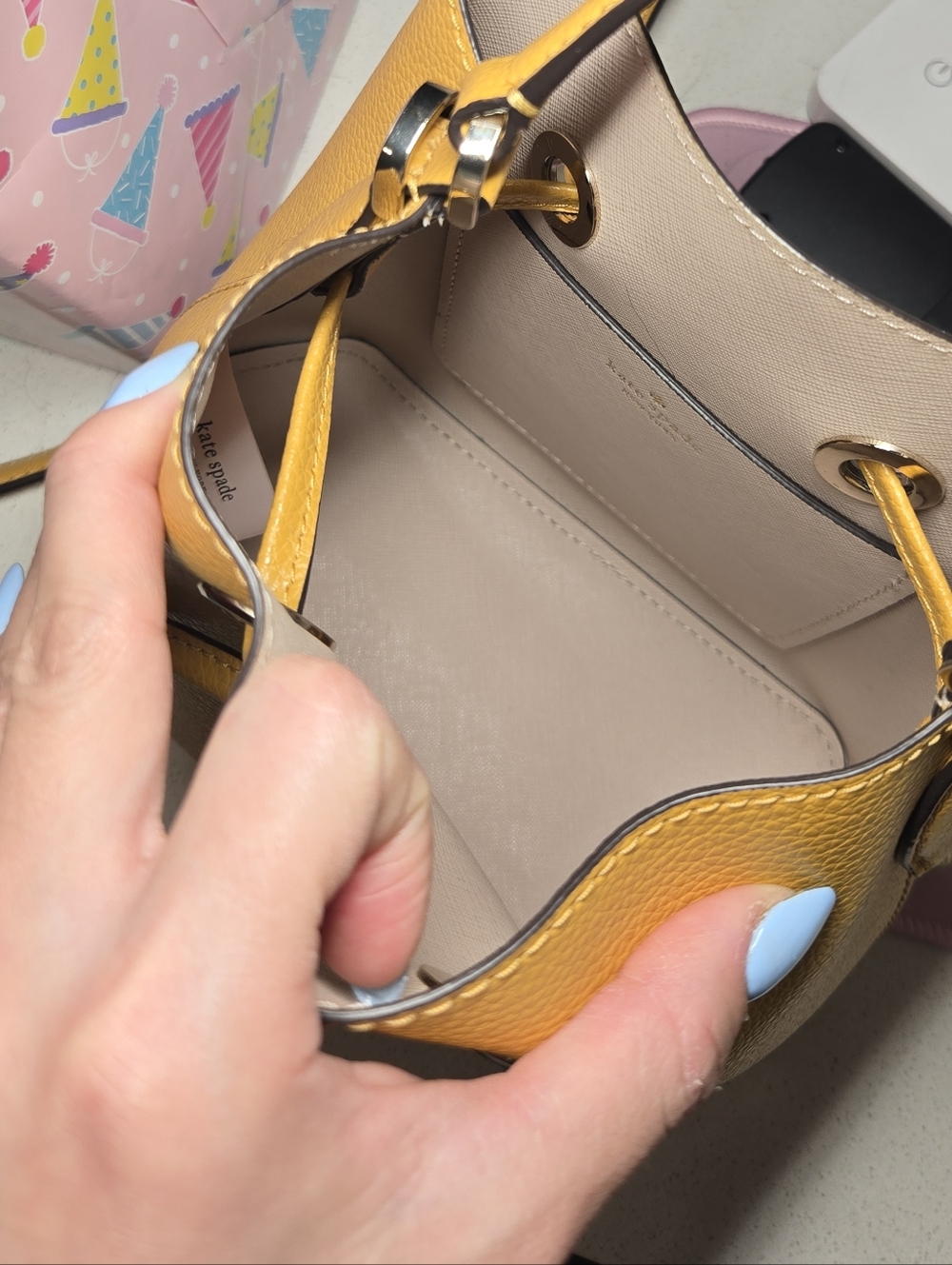 Kate Spade Yellow Leather Bucket Bag - Picture 16 of 16